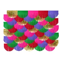 Rideau à franges multicolores de 2 x 2 m