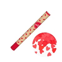 canon à confettis de 80 cm avec pétales et coeurs rouges