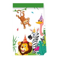Sacs en papier pour animaux de la jungle - 4 pcs.