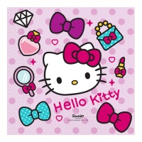 Serviettes Hello Kitty à pois 16,5 x 16,5 cm - 20 pcs.