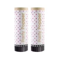 Canons à confettis Sweet Love 15 cm - 2 unités