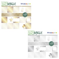 Kit de papiers scrapbooking effet métallique Jungle - Artemio - 30 feuilles