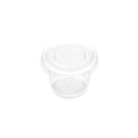Pot à sauce en plastique transparent de 30 ml avec couvercle - 12 unités