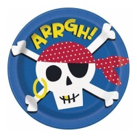 Assiettes Pirate Barbe Rouge 22 cm - 8 pcs.