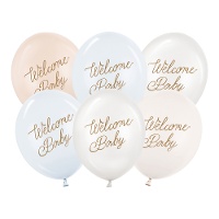 Ballons en latex Welcome Baby 30 cm - 6 pcs.