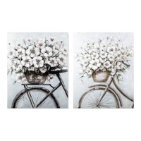 Toile vélo avec fleurs 40 x 50 cm - DCasa - 1 unité