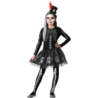 Costume de Squelette Catrina brillant pour filles
