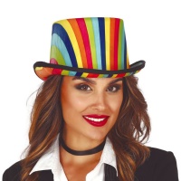 Chapeau haut-de-forme multicolore - 58 cm