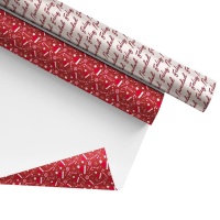 Papier d'emballage rouge de Noël 70 cm x 2 m - 1 pc.