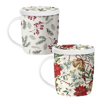 Tasse de 350 ml avec motifs de Noël et filtre à thé - 1 unité
