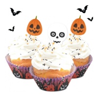 Capsules pour cupcakes et pics d'Halloween - scrapcooking - 24 pcs.