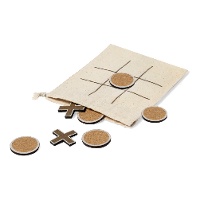 Jeu de morpion en liège avec petit sac
