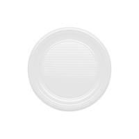 Assiettes rondes en plastique blanc de 20 cm - 25 unités