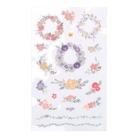 Autocollants fleurs avec formes et motifs assortis - Dailylike - 1 feuille