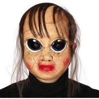 Masque de poupée diabolique avec cheveux