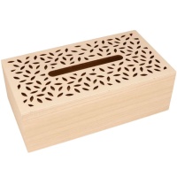 Boîte en bois pour mouchoirs en plumes 25,5 x 14 x 8,5 cm