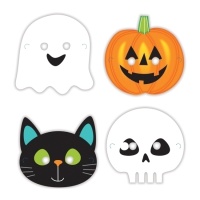 Masques d'Halloween en carton - 8 pièces