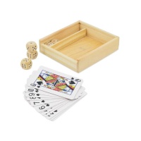 Coffret en bois avec jeu de cartes et dés - Disok