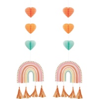 Pendentifs décoratifs Boho arc-en-ciel - 2 unités