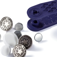 American Star 1,7 cm boutons en denim avec outil - Prym - 8 pcs.