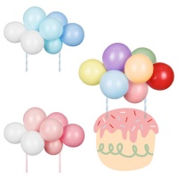 Décor de gâteau avec ballons colorés - 1 pc.