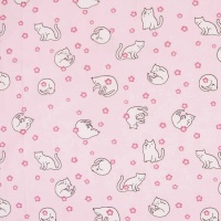 Tissu en jersey de coton Cherry Blossom Cats - Katia