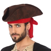 Chapeau de capitaine pirate marron