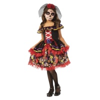 Costume de Catrina avec voile pour filles