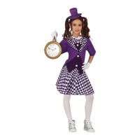 Costume de Chapelier Fou avec mini chapeau pour filles