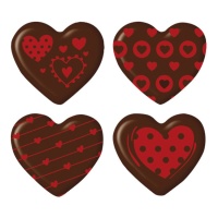 Coeurs en chocolat assortis - 135 pièces