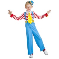 Costume de clown bleu et rouge pour enfants