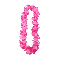 Collier hawaïen à fleurs roses
