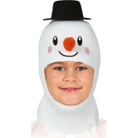 Bonnet de bonhomme de neige effet laine avec nez