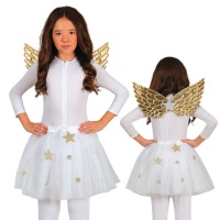 Ensemble tutu doré et ailes d'ange pour enfants - 2 pcs.