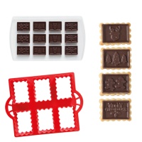 Kit de découpe et de moule thermoformé pour biscuits de Noël aux pépites de chocolat - Decora