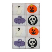 Figurines en sucre d'Halloween de chauve-souris et citrouille - Wilton - 8 pièces