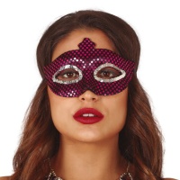 Masque noir à pois lilas