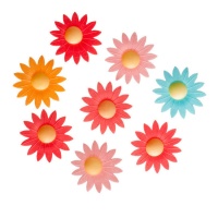 Gaufrettes à fleurs Margarita en couleurs assorties - Dekora - 8 unités