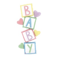 83 x 160 cm Ballon Baby Square and Hearts - Grabo