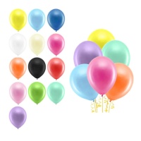 Ballons de gâteau en latex, 23 cm, arc-en-ciel - PartyDeco - 100 pcs.