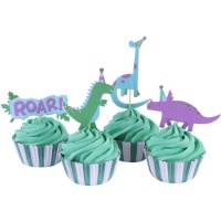 Capsules à cupcakes avec pics à dinosaures - 24 pcs.