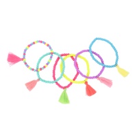 Bracelet Artemis avec pompon en couleurs assorties - 1 pc.