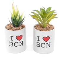 Plante artificielle avec jardinière I love BCN assortie 8,2 x 9 cm
