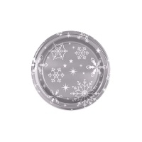 Assiettes en argent avec flocons de neige 18 cm - 6 pcs.