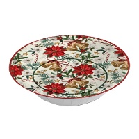 Bols de Noël avec fleurs et cloches de 17,5 cm - 6 unités