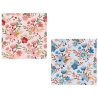 Serviettes de table florales 33 x 33 cm - 30 unités