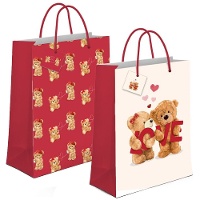 Sac cadeau 45 x 33 x 10 cm motif « Ours amoureux » - 1 unité