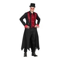 Costume de vampire noir et rouge pour hommes