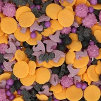 Paillettes d'Halloween lilas, noir et orange 50 gr - FunCaKes