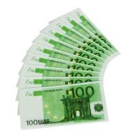Serviettes de table en billets de 100 euros 33 cm - 10 pièces